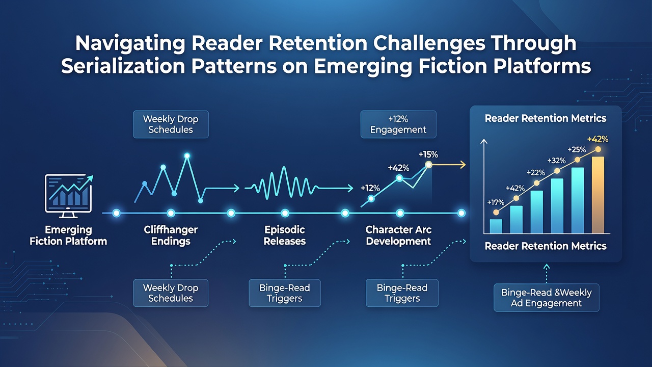 Graph displaying reader retention rates across different serialization schedules on fiction platforms